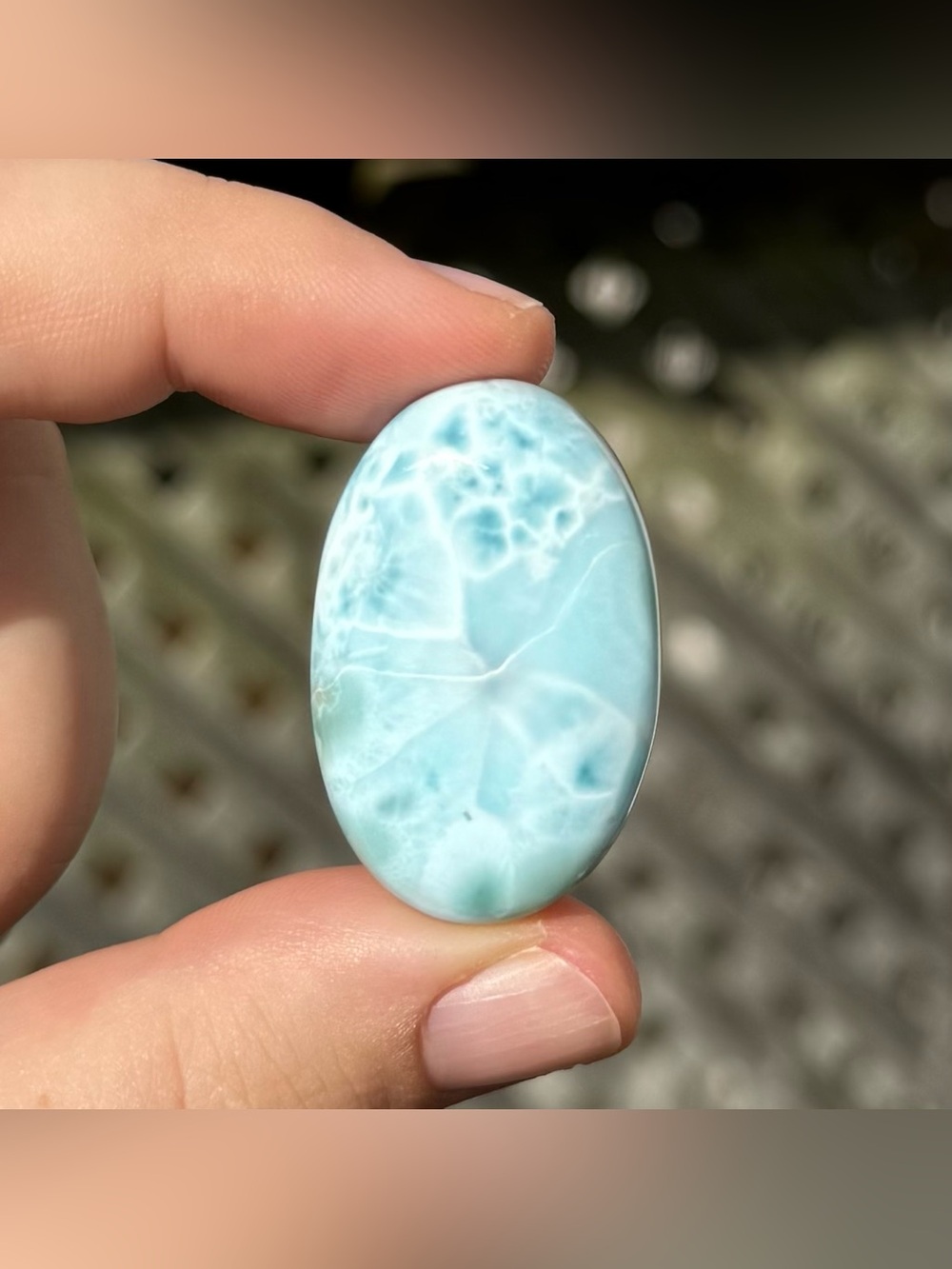 Larimar Palm Stone Crystal